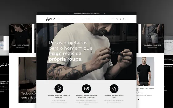Screenshot do projeto Azua — loja virtual de moda