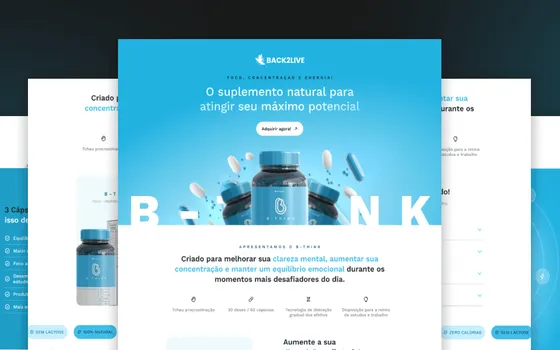 Screenshot do projeto B-Think — página de vendas