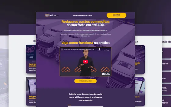 Screenshot do projeto Grupo Mônaco — páginas de captura